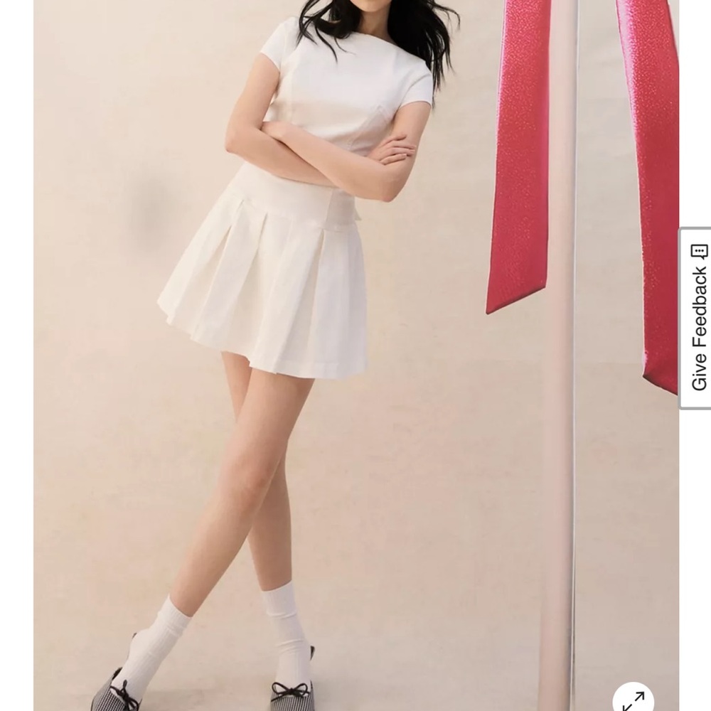 Urban Outfitters White Open-Back Mini Dress with Bow - Picture 2 of 7